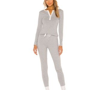 Lovers & Friends Heather Stripe Lounge Top + Pants